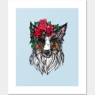 Blue Merle Floral Posters and Art